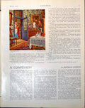 Antique Old Print Le Dejeuner Rene Janssens Maid Bring Breakfast To Room 1921