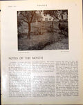 Old Vintage Print Country House F Van Her Trees Cart Building Garden 1921 20th