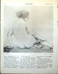 Original Old Vintage Print Water-Colour Sketch Nude Female Crw Nevinson 1921