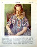 Antique Print Kitty Woman B Meninsky Sindah Al Harrass Eric Kennington 1921
