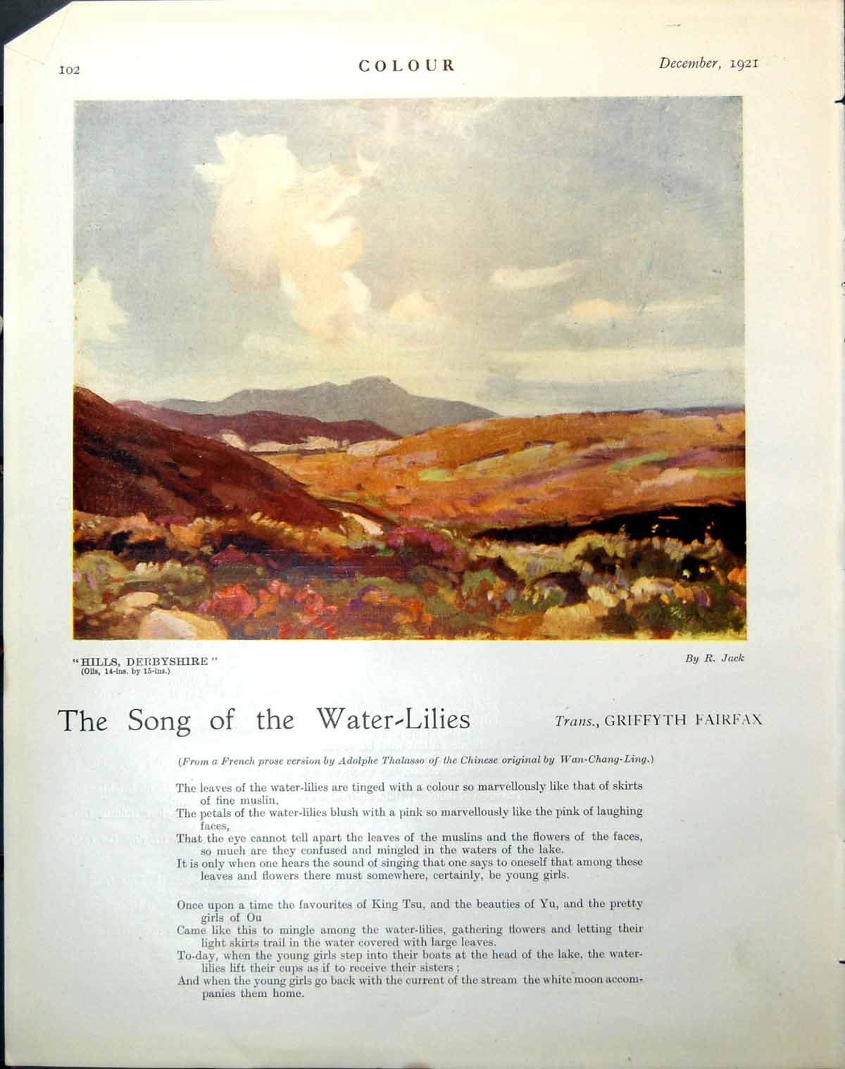 Antique Print Hills Derbyshire R Jack Heather Hillsides Fading To Grey 1921