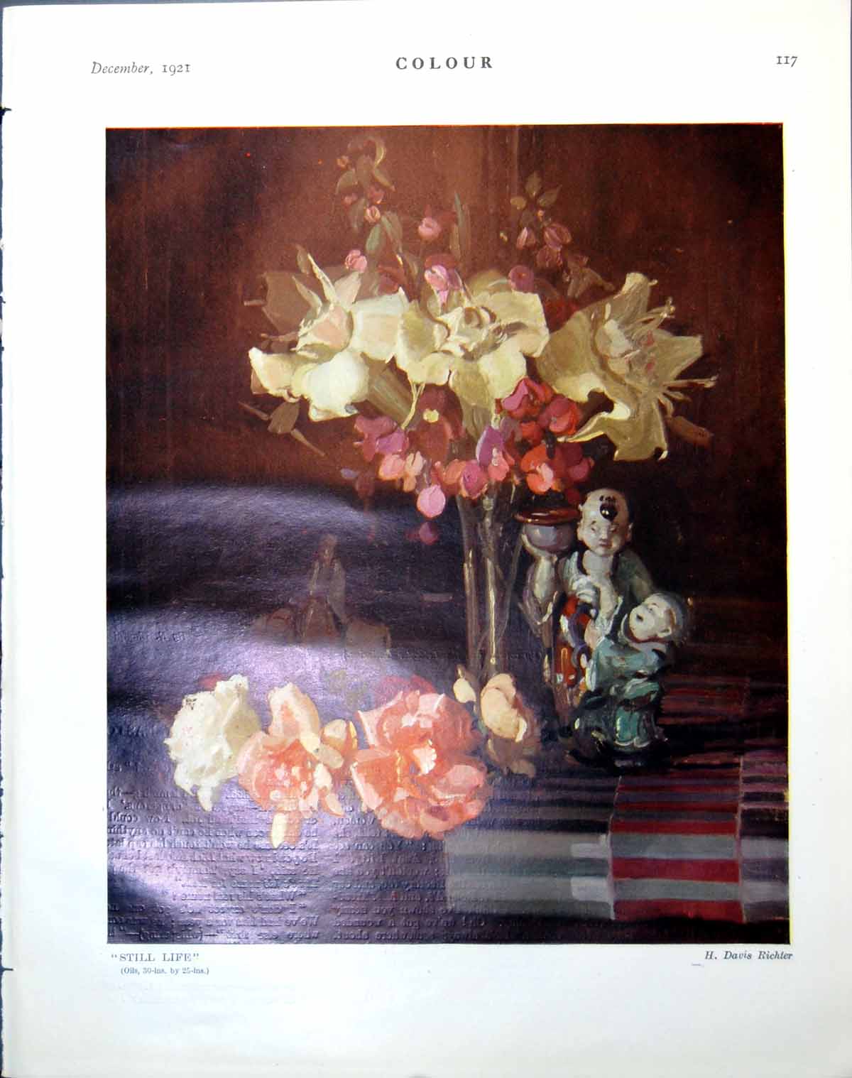 Old Still Life Oils Flowers Hd Richter Work The Fields E Blampied 1921 20th
