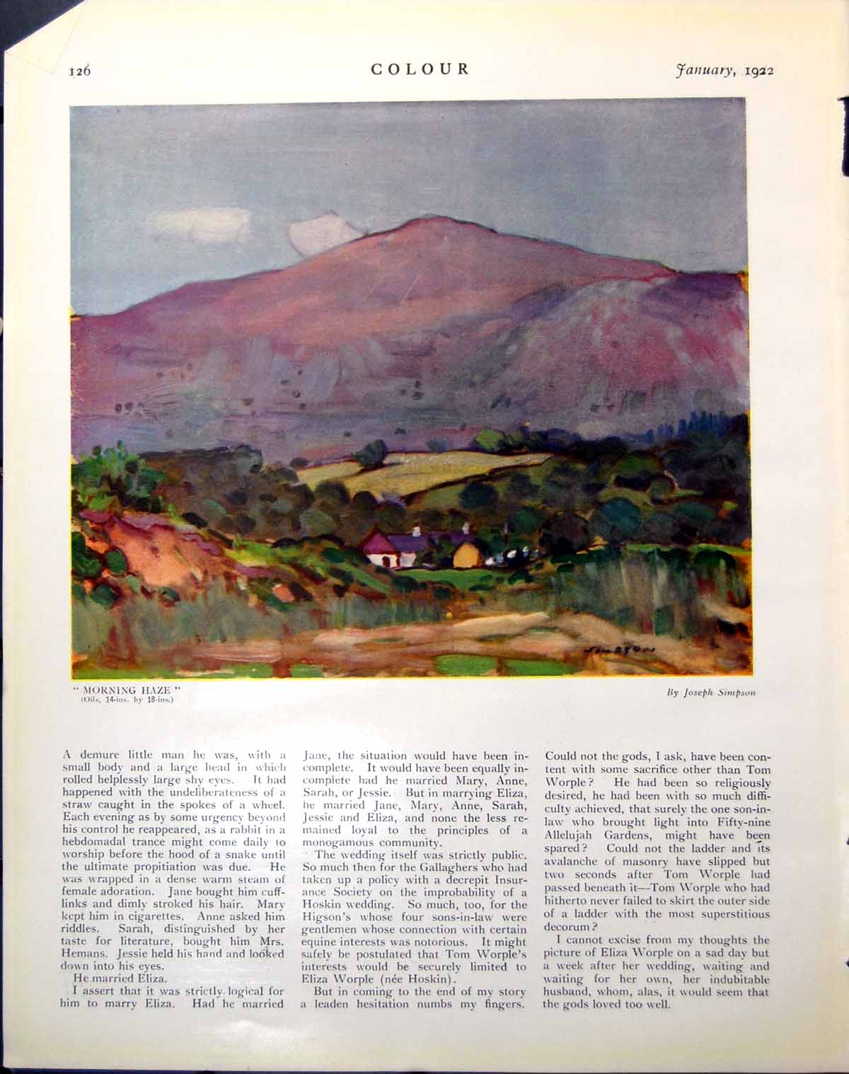 Old Morning Haze Joseph Simpson Devil'S Kitchen N Wales H Hechle 1922 20th