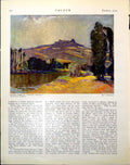 Antique Old Print River Loire St Vincent France L Richmond Skecth Summer 1922