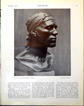 Antique Print Bust Head Spanish Peasant G Whitney Drawing H Somerville 1922