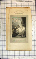 Old Print Death A Vision Frontispiece Angels Person In Bed Kneeling Wine