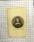 Antique Print Portrait Thurloe Secretary To Cromwell Long Hair Wide Collar