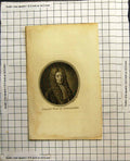 Original Old Antique Print Portrait Sidney Earl Gdolphin Masses Curled Hair