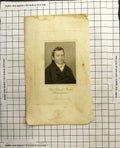 Antique Old Print Portrait Rev David Parker Philidelphia Dark Coat Tie Collar