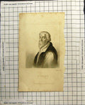 Antique Print Portrait Ridley H Meyer Sculp Gentleman Beard Waistcoat 1826 19th