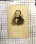 Antique Old Print Man Portrait Distinctive Signature Dark Coat Waistcoat Tie