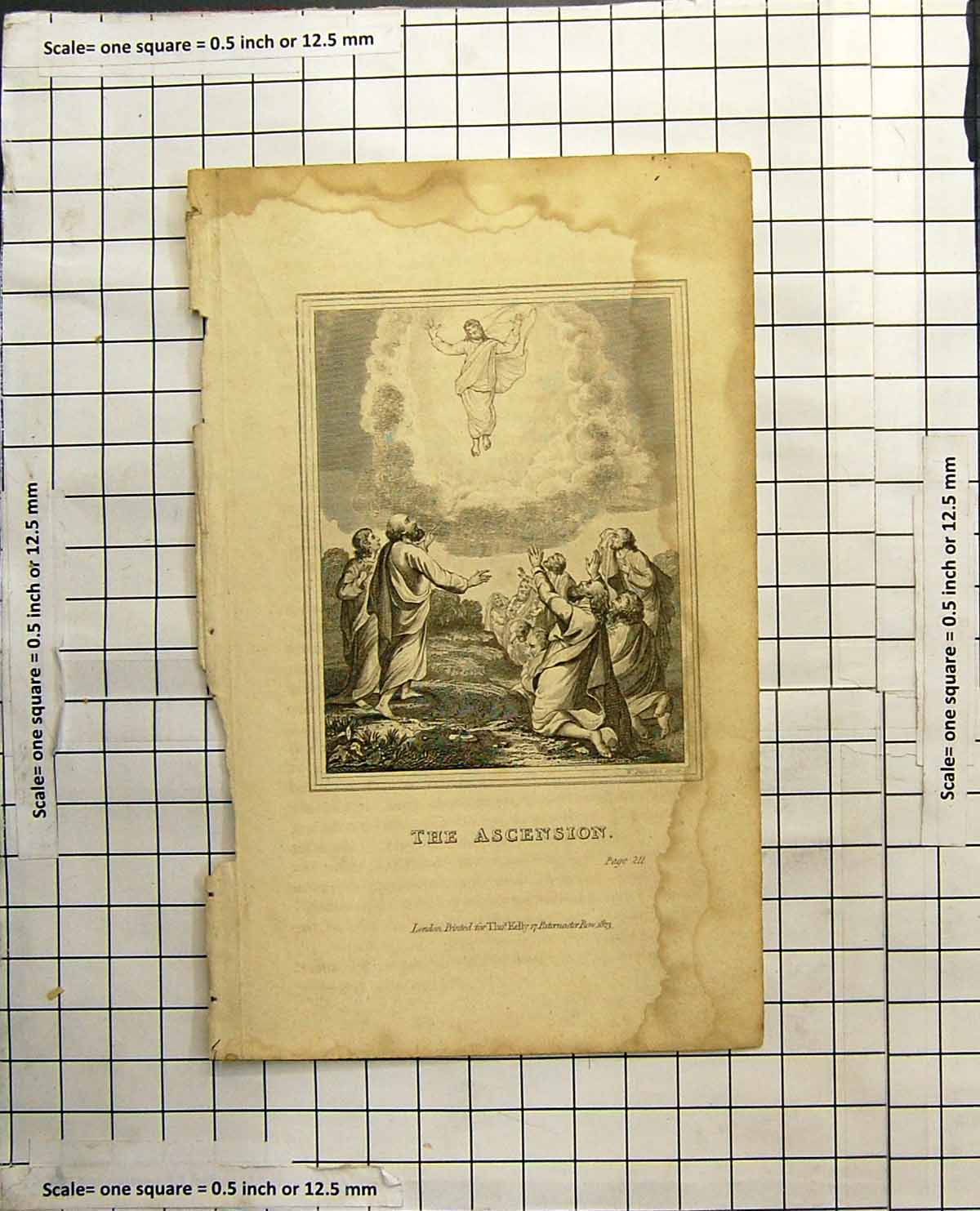 Old The Ascension Followers Ground Rising Jesus Light Sky Cloud 1823 19th