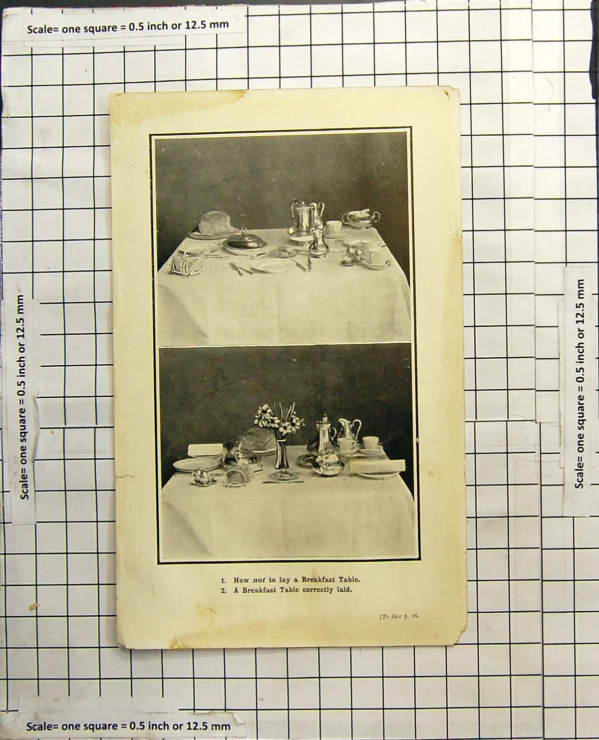 Antique Old Print How Not To Lay Breakfast Table Laid Correctly Bread Coffee