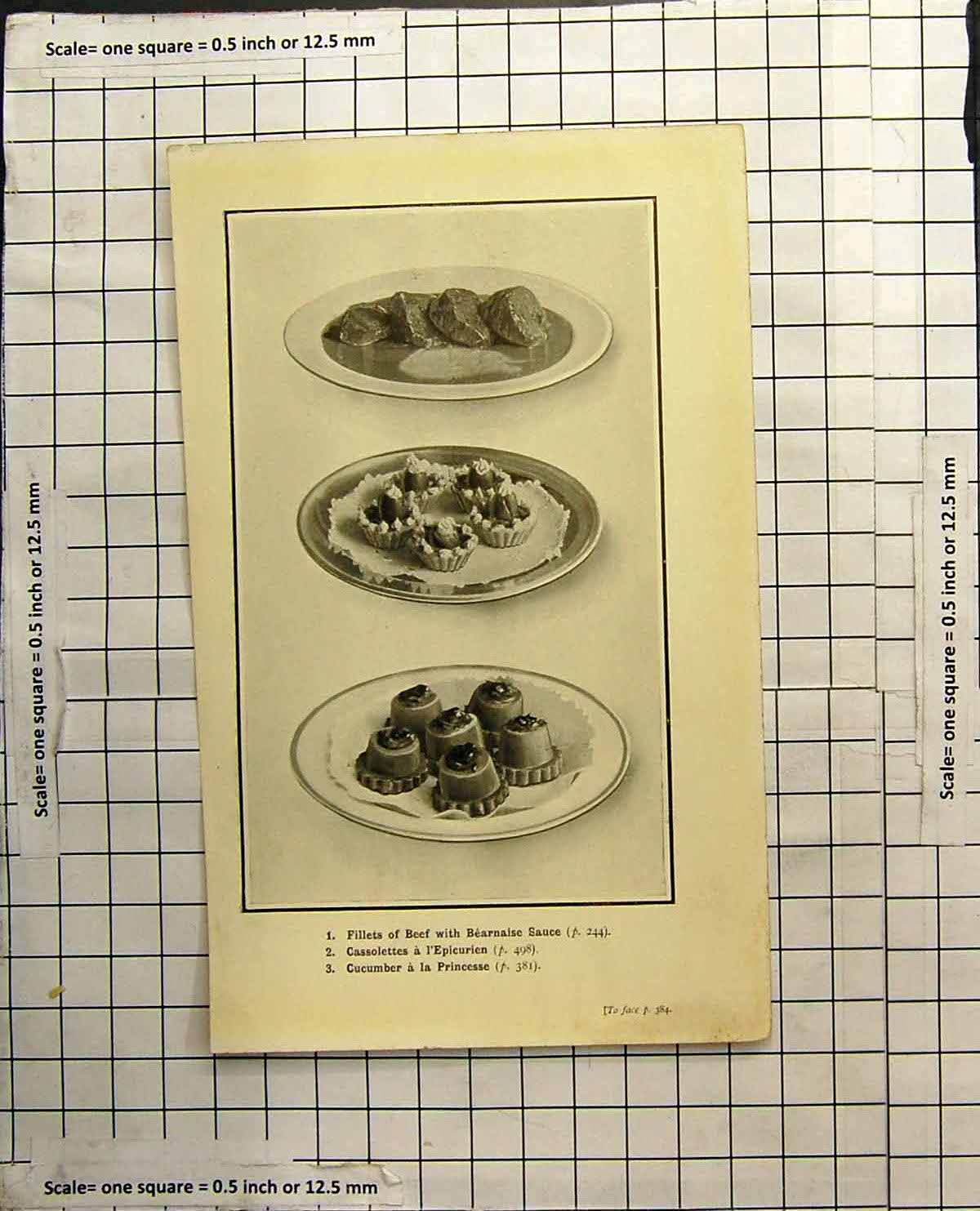 Old Print Beef Bearnaise Sauce Cassolettes L'Epicurian Cucumber Princess