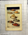 Old Print Stuffed Tomatoes Timbale Macaroni Veal Cutlets Spinach And Eggs