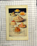 Antique Old Print Pineapple Cream Fancy Ice Jelly Trifle Raspberry Strawberry