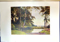 Original Old Antique Print View The Pool Blewbury Berks Landscape Colour