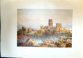 Original Old Antique Print View Durham Cathedral Landscape Colour