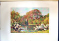 Original Old Antique Print View Sutton Courtney Berks England Landscape Colour