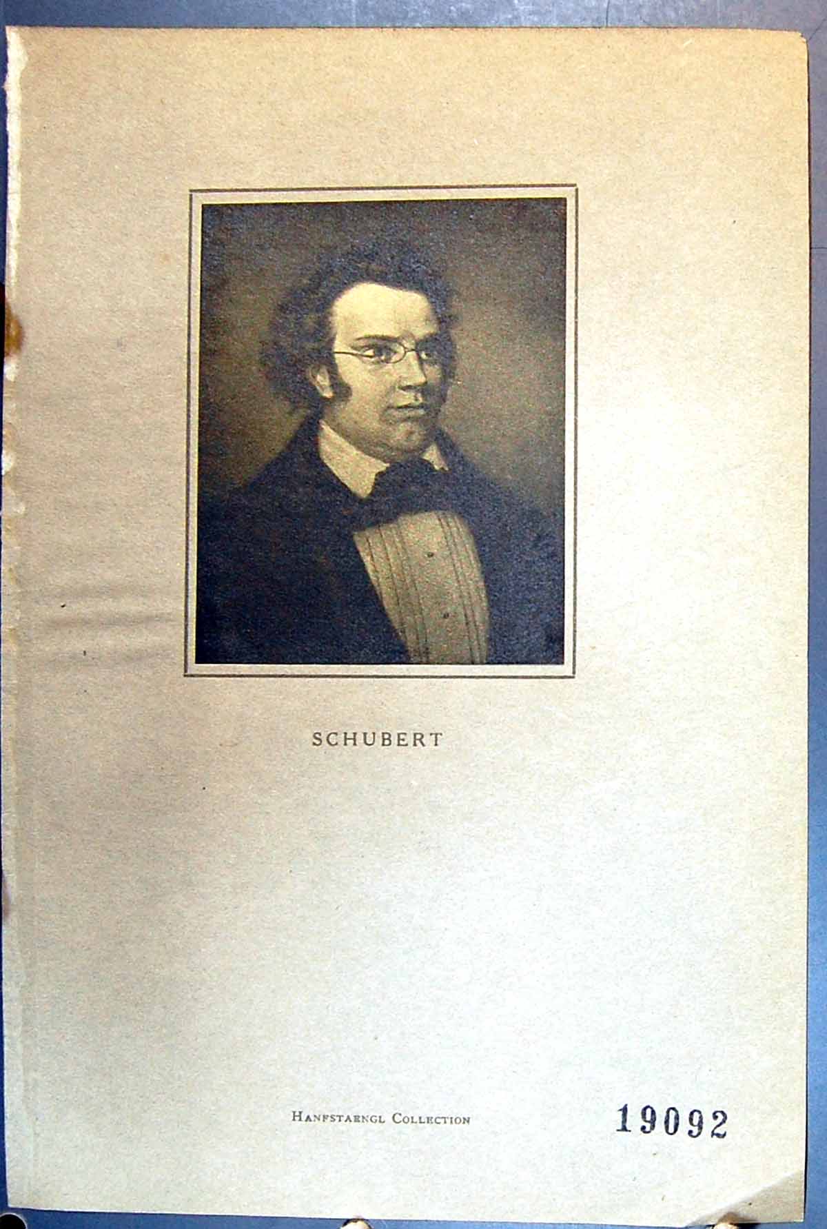 Original Old Antique Print Portrait Schubert