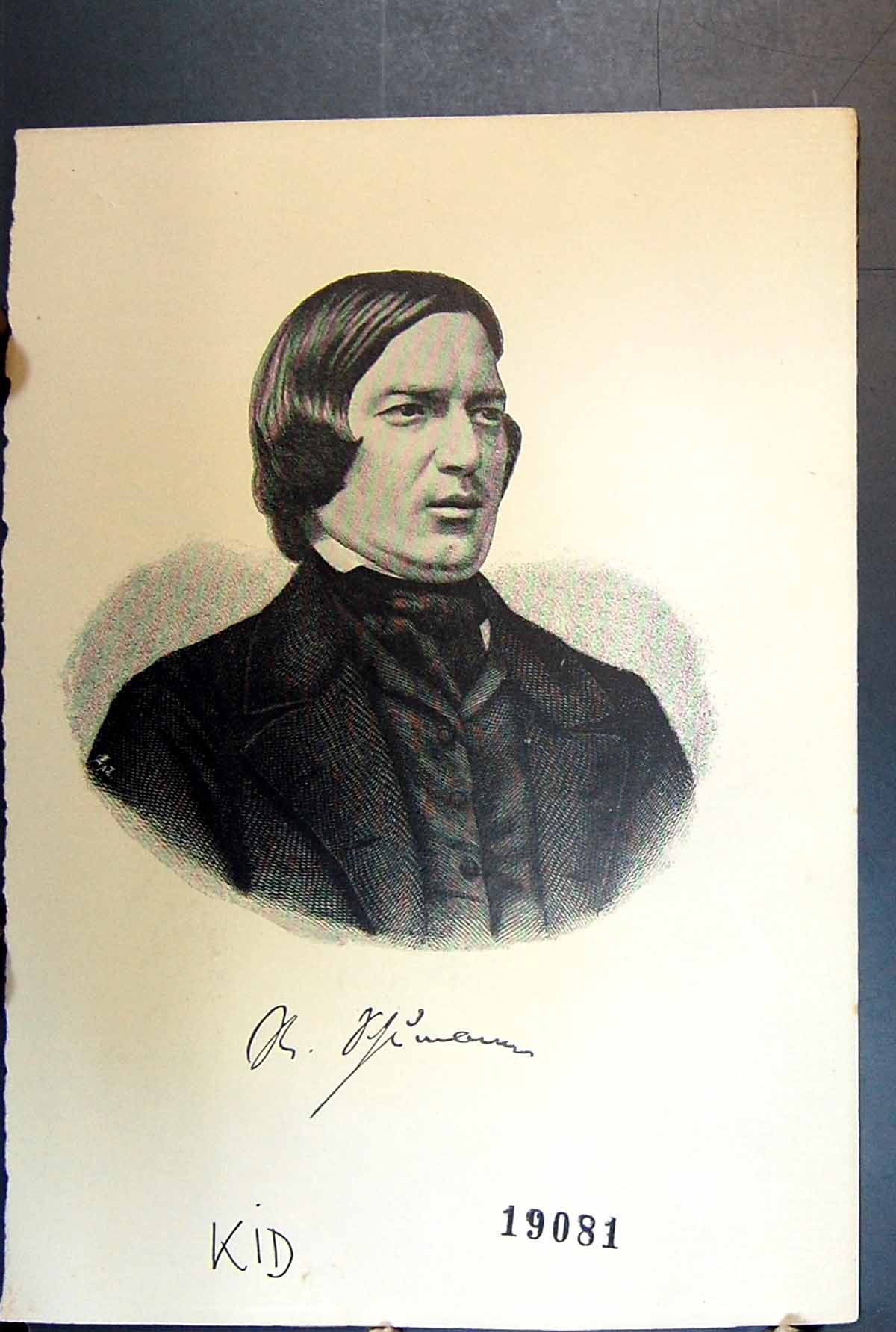 Original Old Antique Print Portrait Man Kid