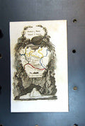 Original Old Antique Print Map Vaucluse Bouches Rhone Maury Saurm