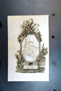 Original Old Antique Print Map Drome Flowers Plants