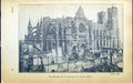 Original Old Vintage Print Architecture Building Ruins Cathedral Reims 1918