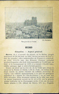Original Old Antique Print Architecture Building Reims Cathedral General View