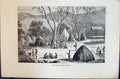 Old Print 1880 Human Races Humaines Figuier Village Scene Africa Africain 19th