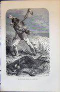 Old 1880 Human Races Humaines Figuier Indiean Scalpant Ennemi Tue Ind Victorian