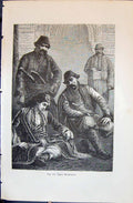 Antique Old Print Types Musulmans People 1880 Human Races Humaines Figuier 19th
