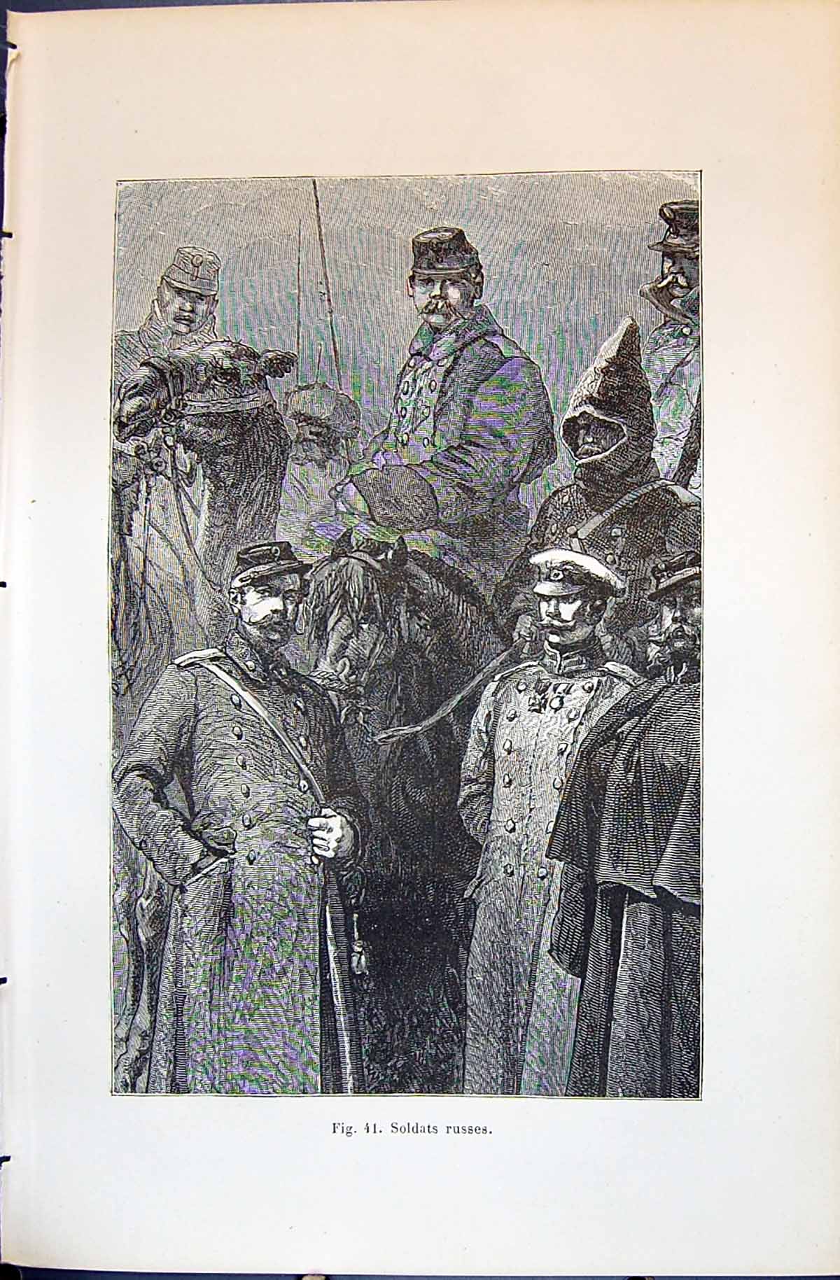 Antique Old Print Sats Russes Russian Siers War 1880 Human Races Humaines Fig