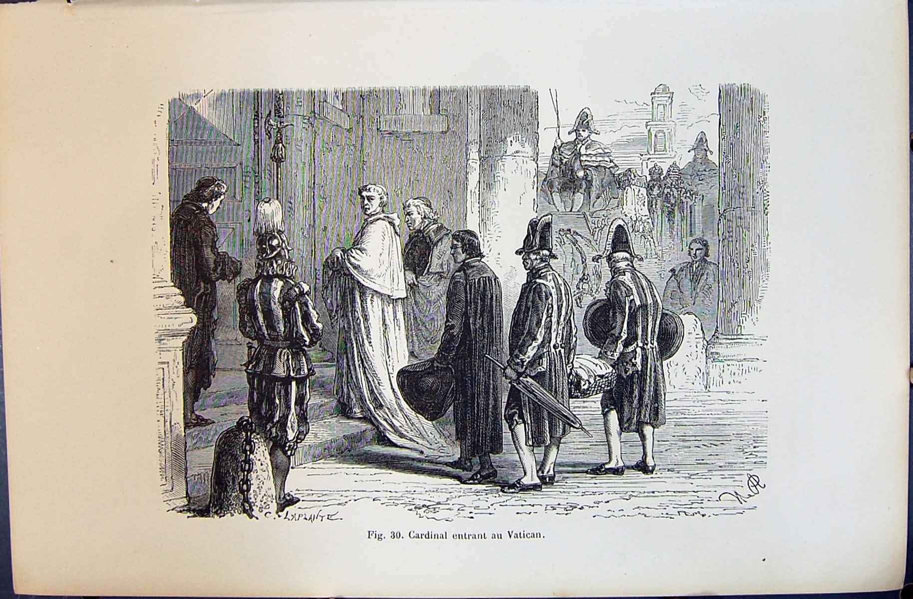 Old 1880 Human Races Humaines Figuier Cardinal Entrant Vatican Religi Victorian