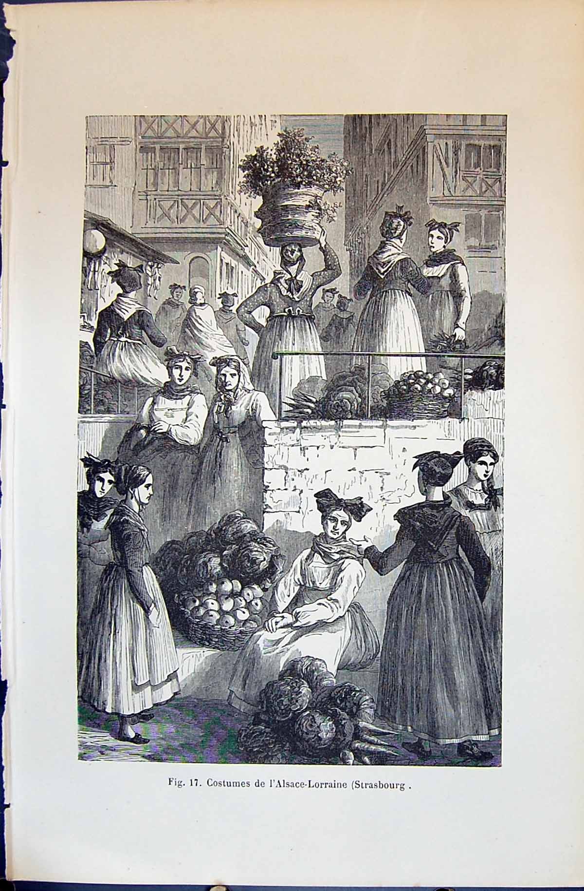 Old Costumes L'Alsace Lorraine Strasbourg 1880 Human Races Humaines F Victorian