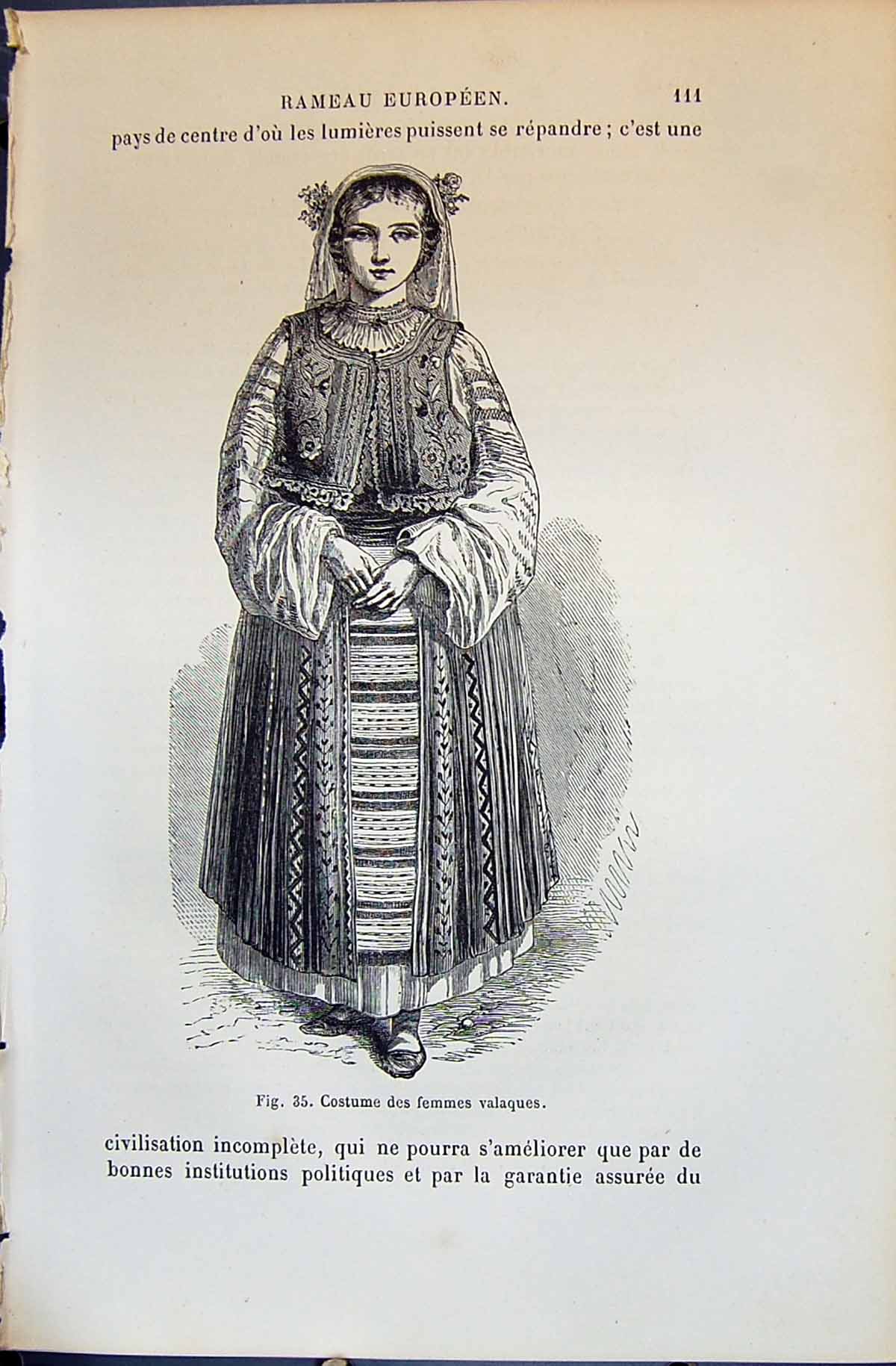 Old Costume Des Femmes Valaques Lady 1880 Human Races Humaines Figuie Victorian