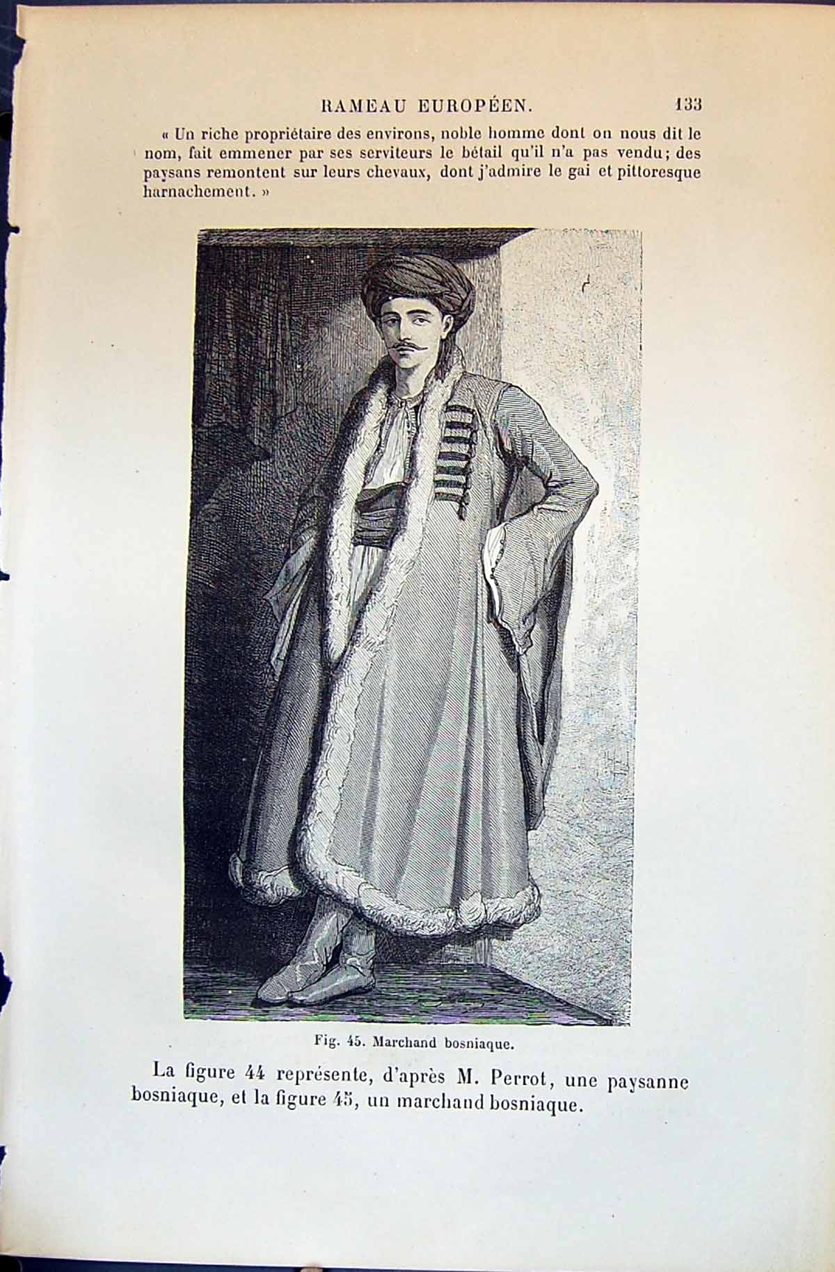 Old Marchand Bosniaque Man Costume 1880 Human Races Humaines Figuier Victorian