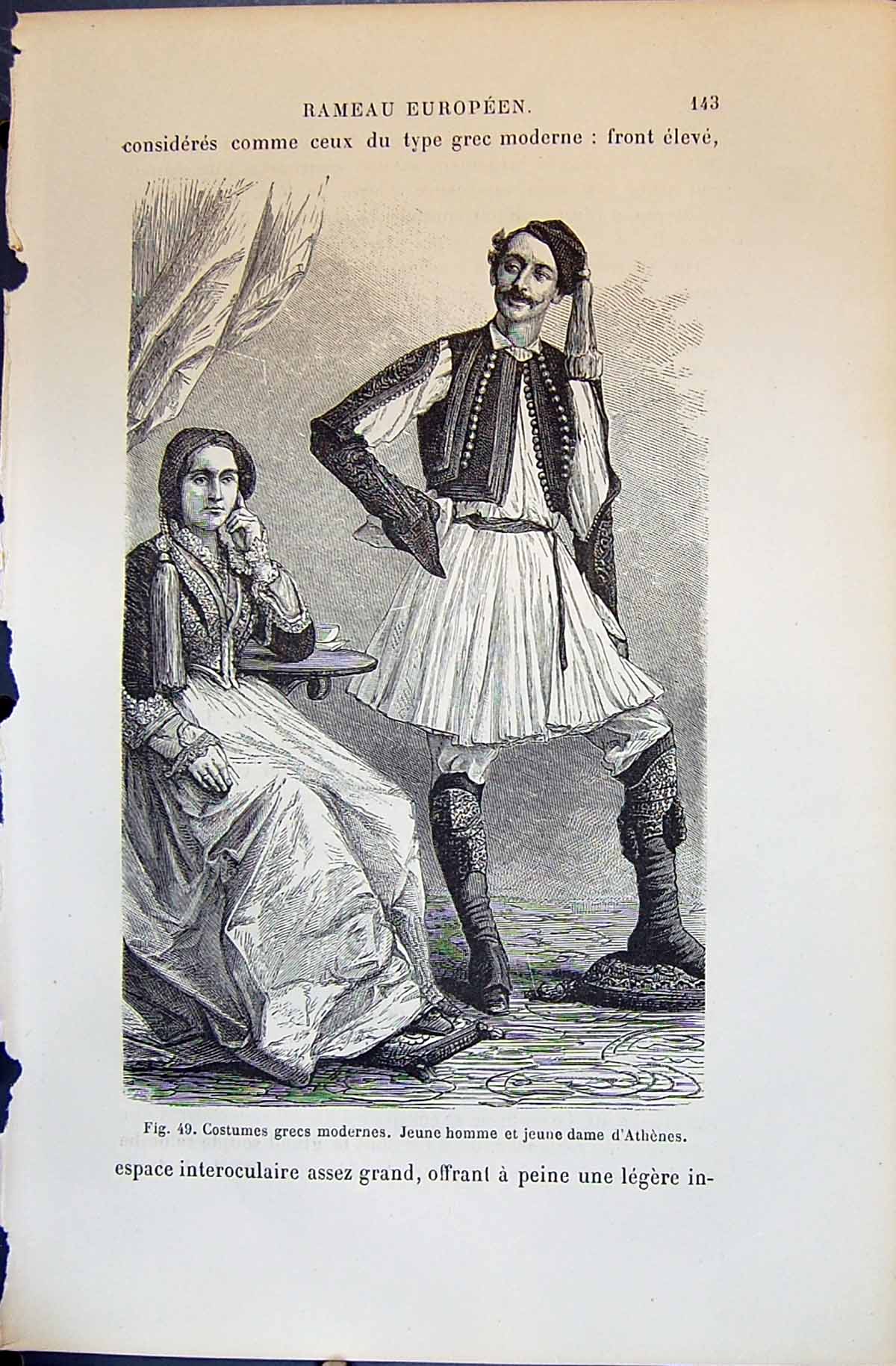 Old Costumes Grecs Modernes Jeune Homme D'Athenes 1880 Human Races Hu Victorian