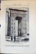 Antique Old Print Coptes Au Temple Kranah 1880 Human Races Humaines Figuier