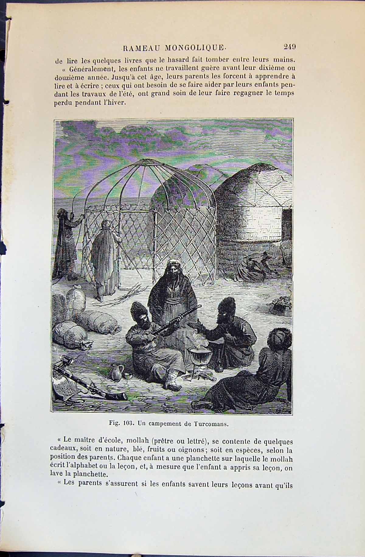 Old Campement Turcomans People Camp 1880 Human Races Humaines Figuier Victorian