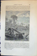 Old La Peche Dans Une Riviere China Boat Chine 1880 Human Races Humai Victorian