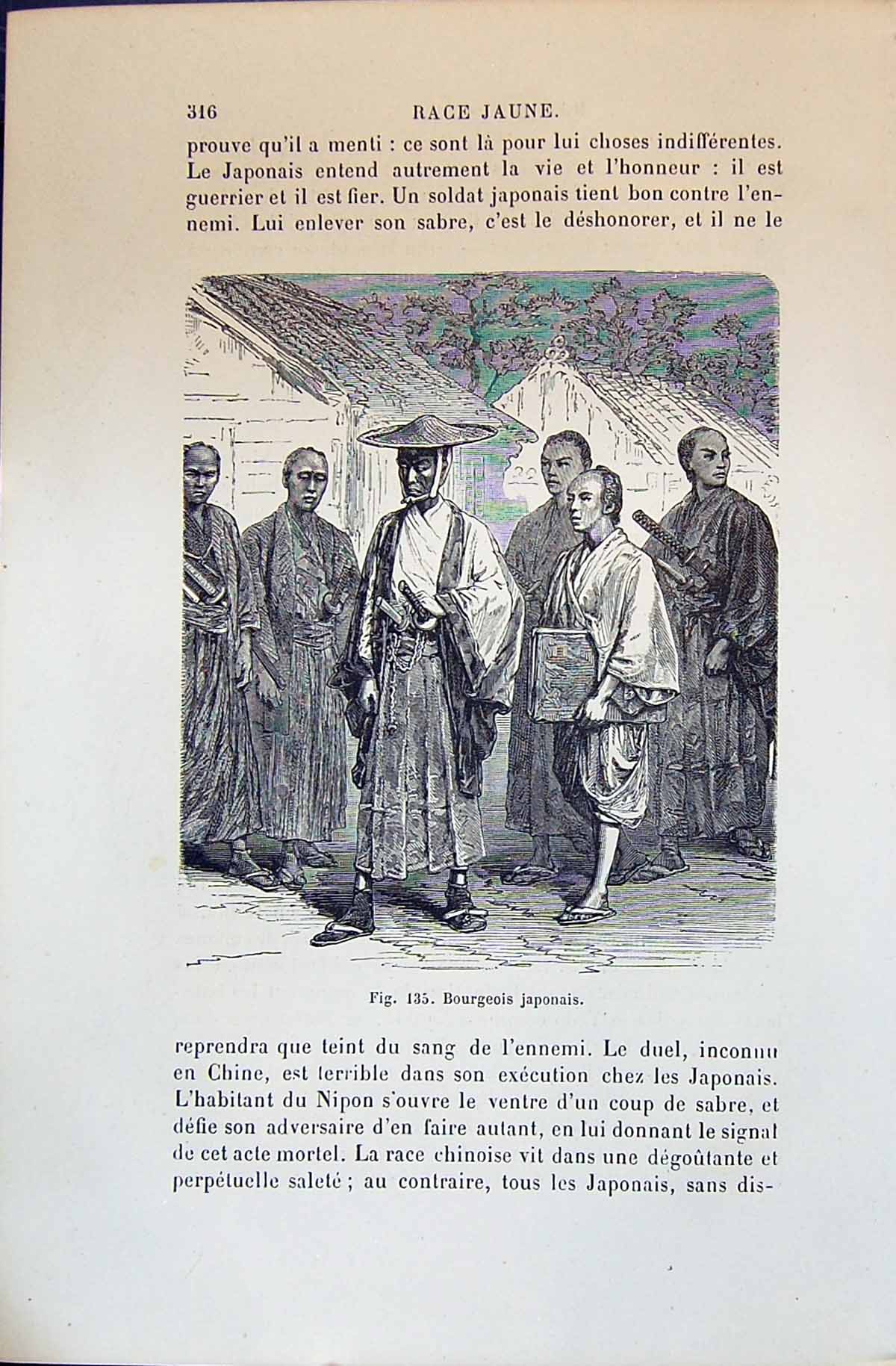 Old Bourgeois Japonais Japan People 1880 Human Races Humaines Figuier Victorian