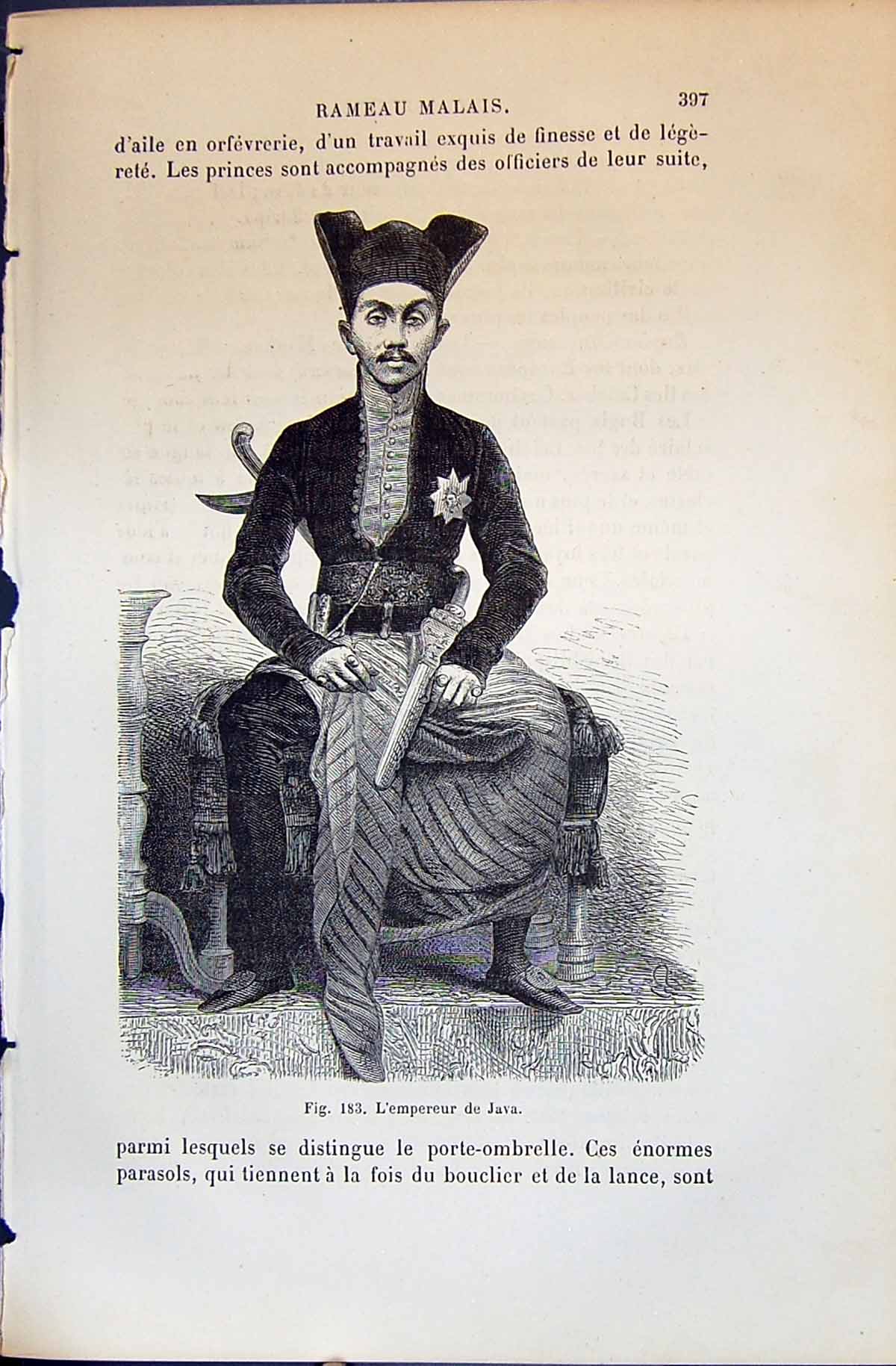Old L'Empereur De Java Man Uniform 1880 Human Races Humaines Figuier Victorian