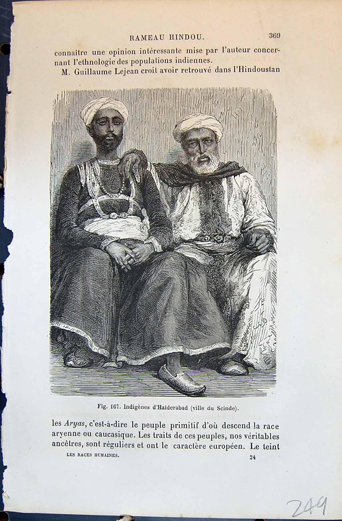 Old Indigenes D'Haiderabad Ville Scinde Femme Lady 1880 Human Races H 19th