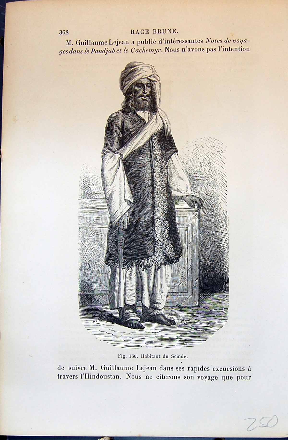 Old Habitant Scinde Man Chef Village Cinghalais 1880 Human Races Huma 19th