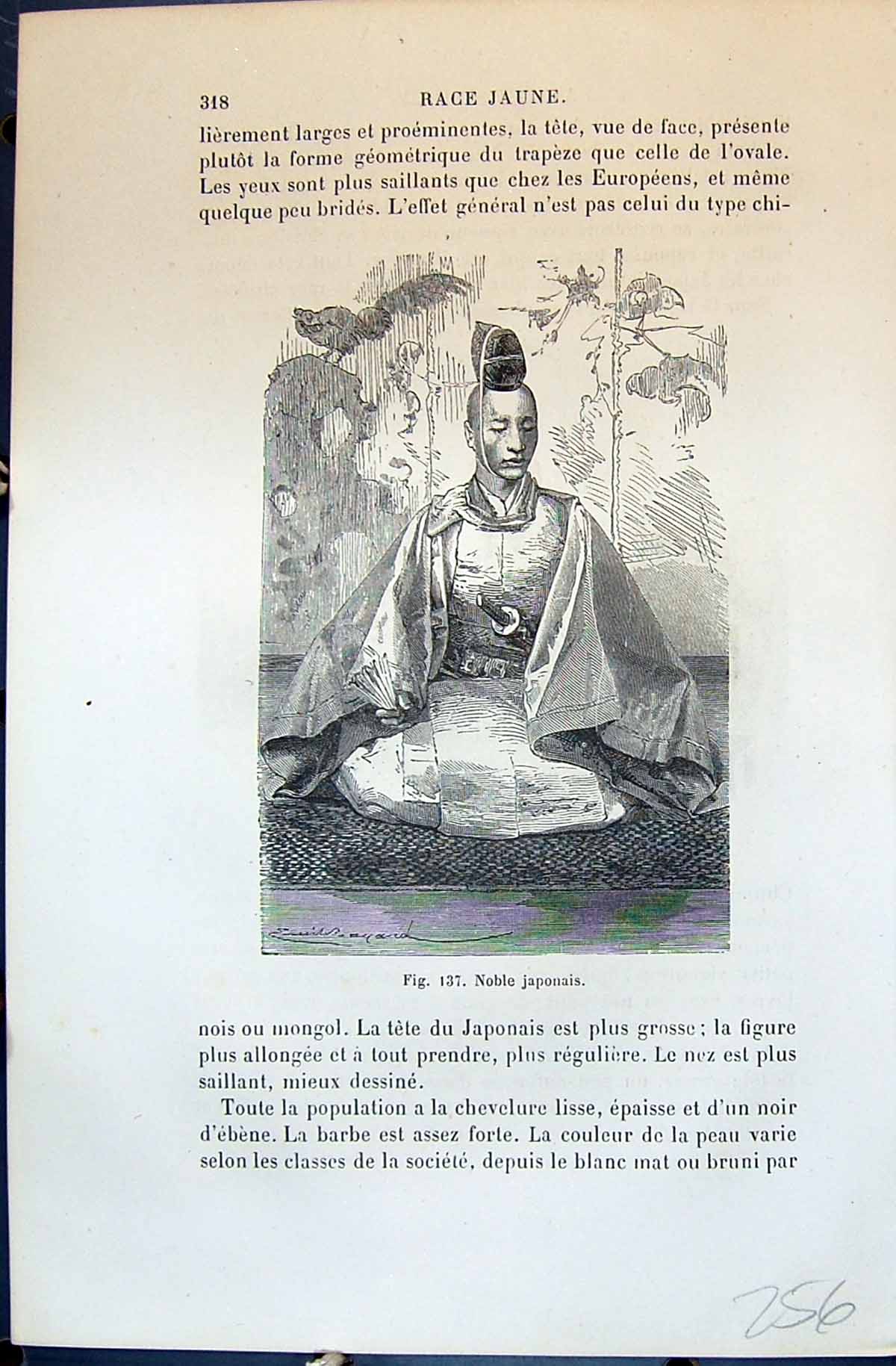 Old Noble Japonais Famille Japan Family Children 1880 Human Races Hum 19th
