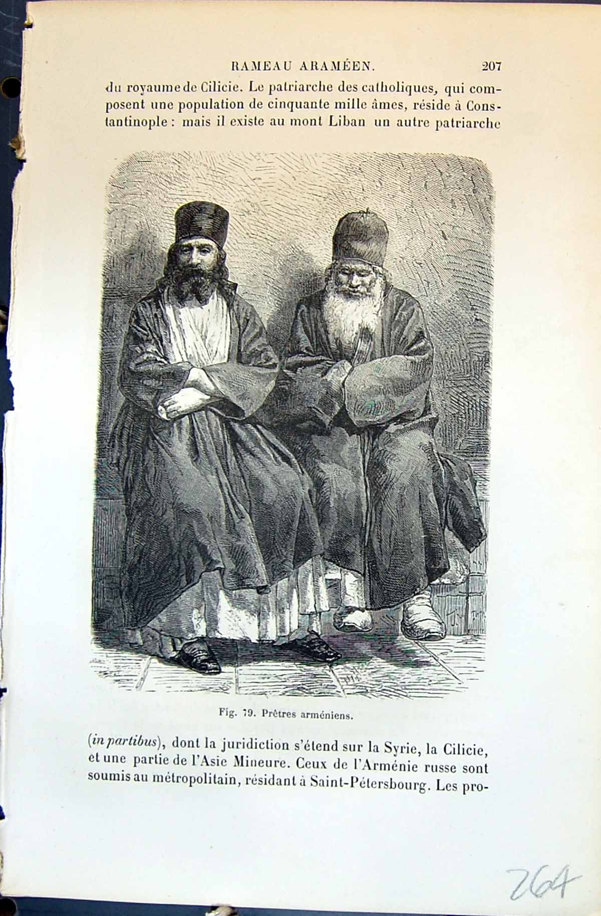 Old Print Petres Armeniens Ossete Man 1880 Human Races Humaines Figuier 19th