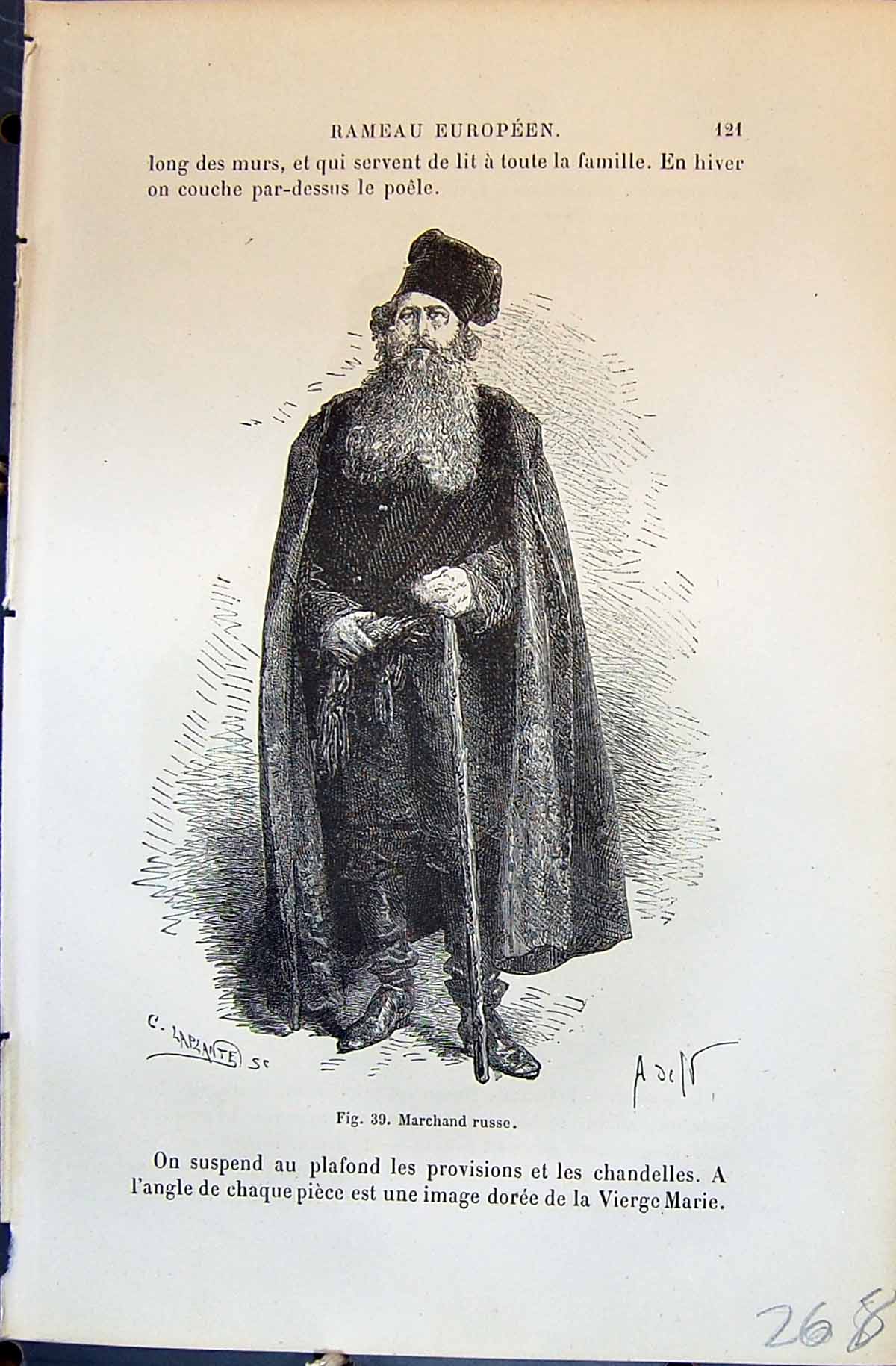 Old Marchand Russe Man Pope Religious Man 1880 Human Races Humaines F 19th