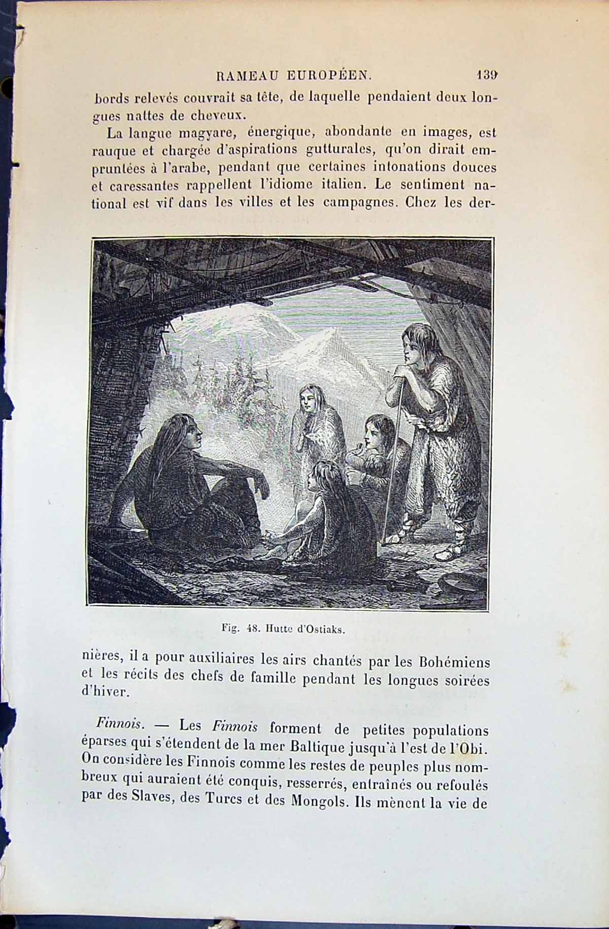 Old Hutte D'Ostiaks People Mountain Camp 1880 Human Races Humaines Fi Victorian