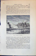 Old Print Malais Ivre D'Opium Warriors 1880 Human Races Humaines Figuier 19th